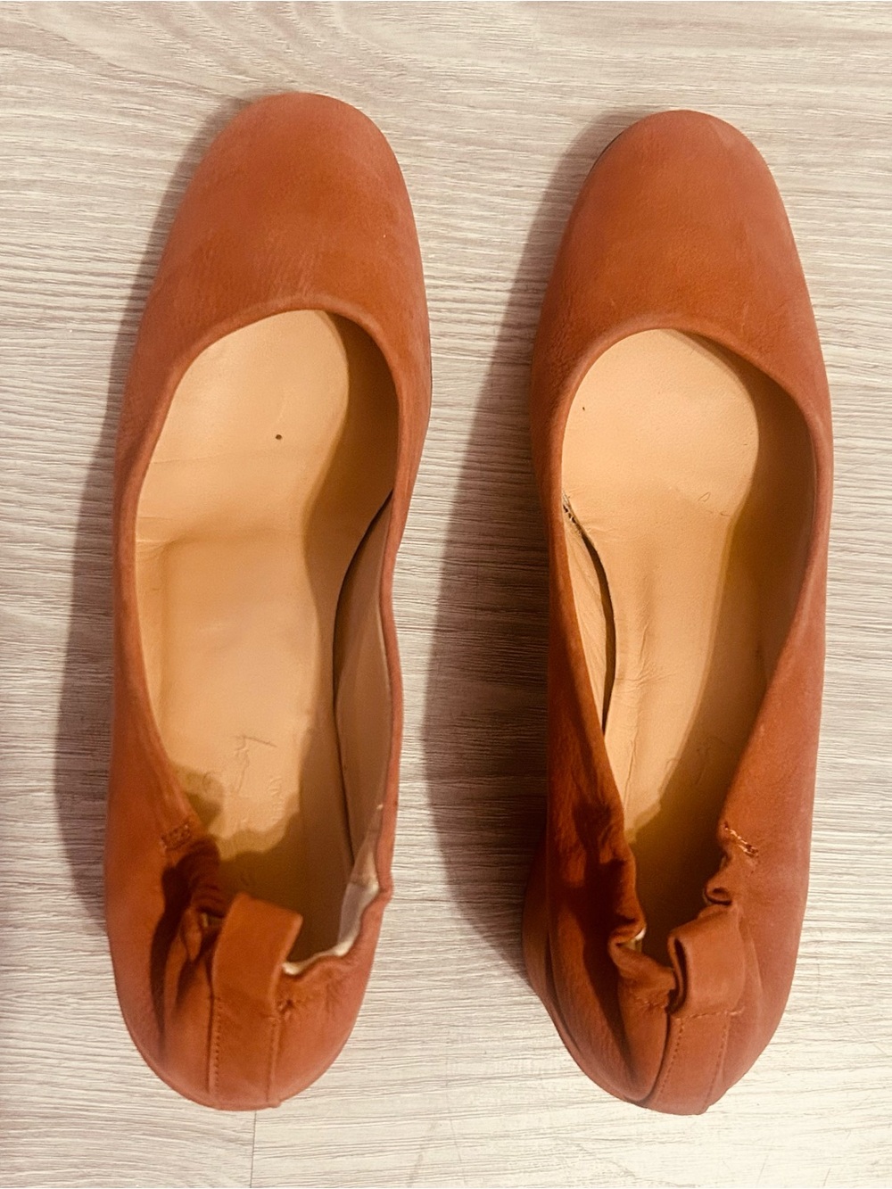 Classic Block Heel Pumps in Cognac Suede - Picture 4 of 6